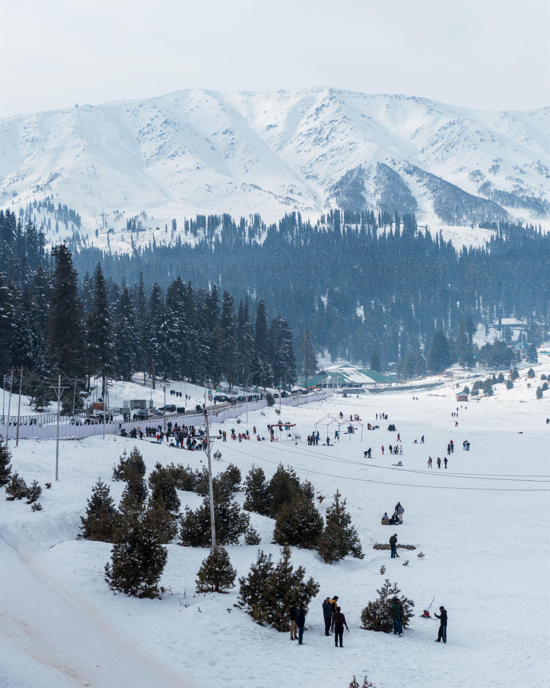 Mighty Indian Himalayas covered in snow